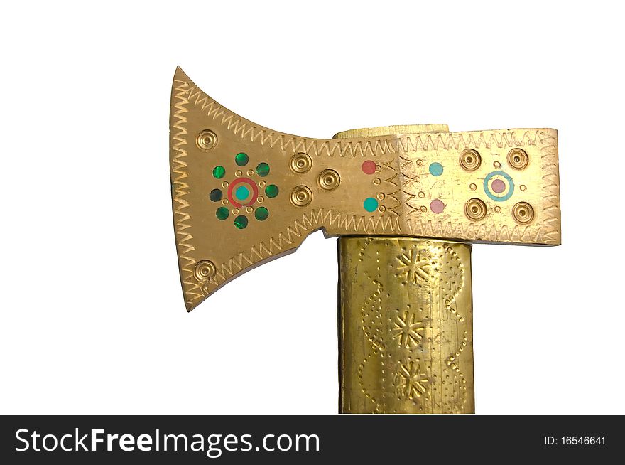 Old decorative fighting axe of the Ukrainian Huzuls. Old decorative fighting axe of the Ukrainian Huzuls
