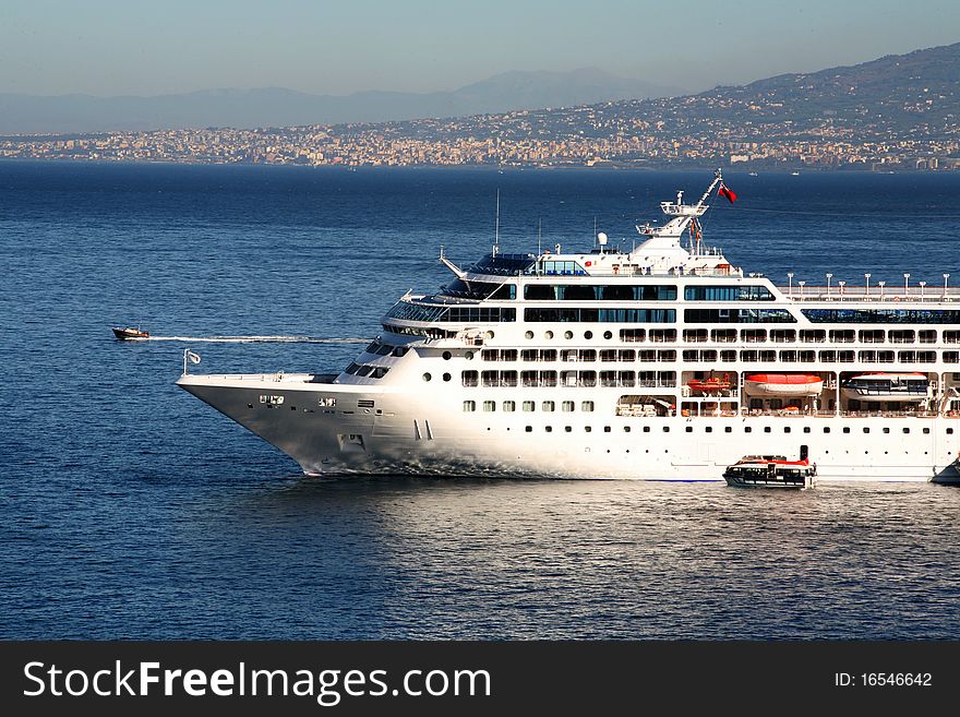 Cruise ship in the Mediterranean sea