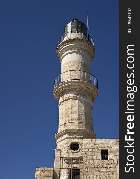 Venetian lighthouse at Hania, Crete, Greece