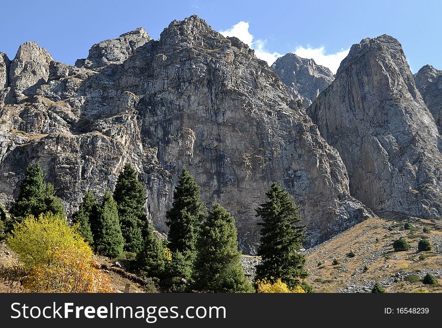 Wild mountainscape in central asia