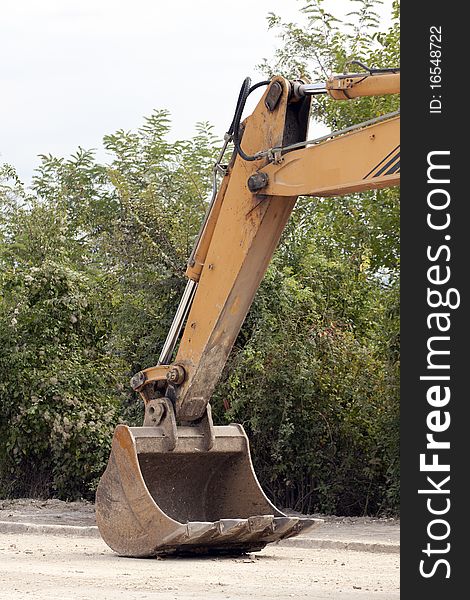 Heavy building bulldozer close up