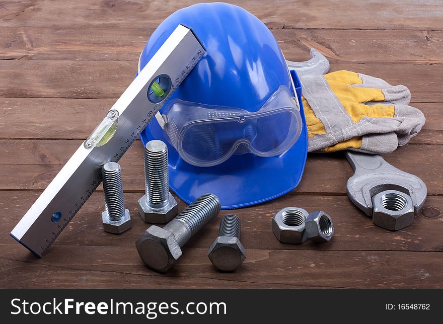 Various worker safety equipment isolated. Various worker safety equipment isolated