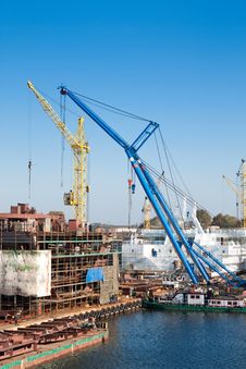 Big Cranes In Shipyard Stock Images Big Cranes In Shipyard Stock Images