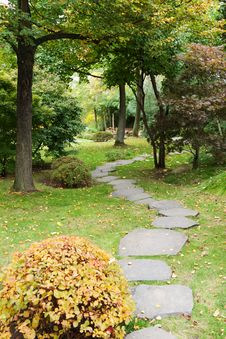 Path From Stone In Autumn Park Royalty Free Stock Photography Path From Stone In Autumn Park Royalty Free Stock Photography