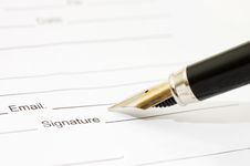 A Fountain Pen And A Document Stock Photography A Fountain Pen And A Document Stock Photography