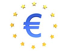 The Euro Sign € With EU Stars Stock Photography The Euro Sign € With EU Stars Stock Photography