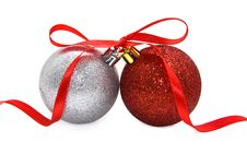 Two Christmas Glass Balls Royalty Free Stock Image Two Christmas Glass Balls Royalty Free Stock Image