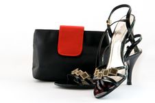 Female Handbag And Shoes Stock Photos Female Handbag And Shoes Stock Photos