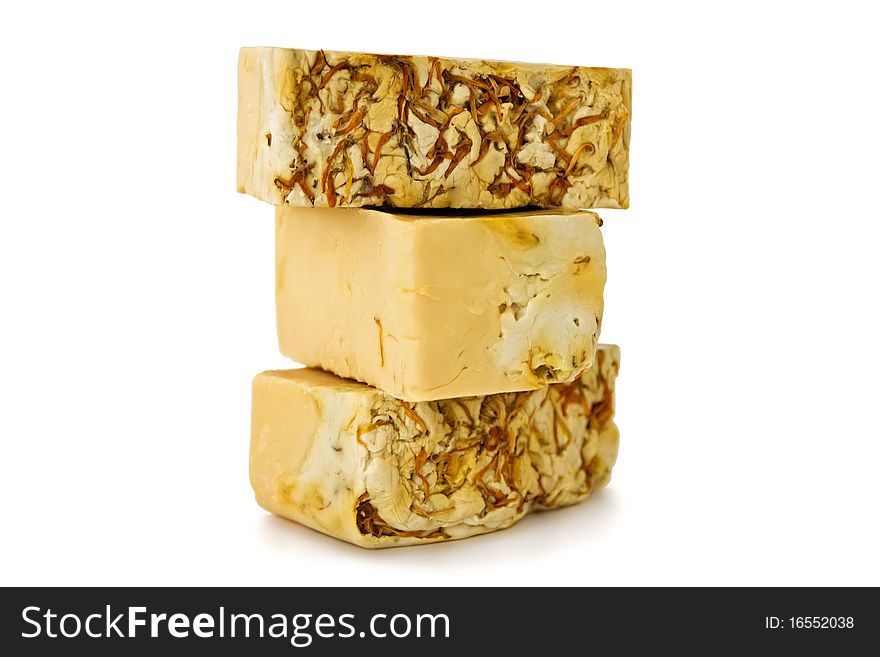 A Stack Of Natural Handmade Soaps