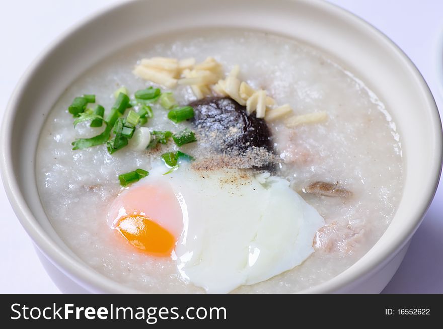 Congee, the famous menu of Chinese Food. Congee, the famous menu of Chinese Food