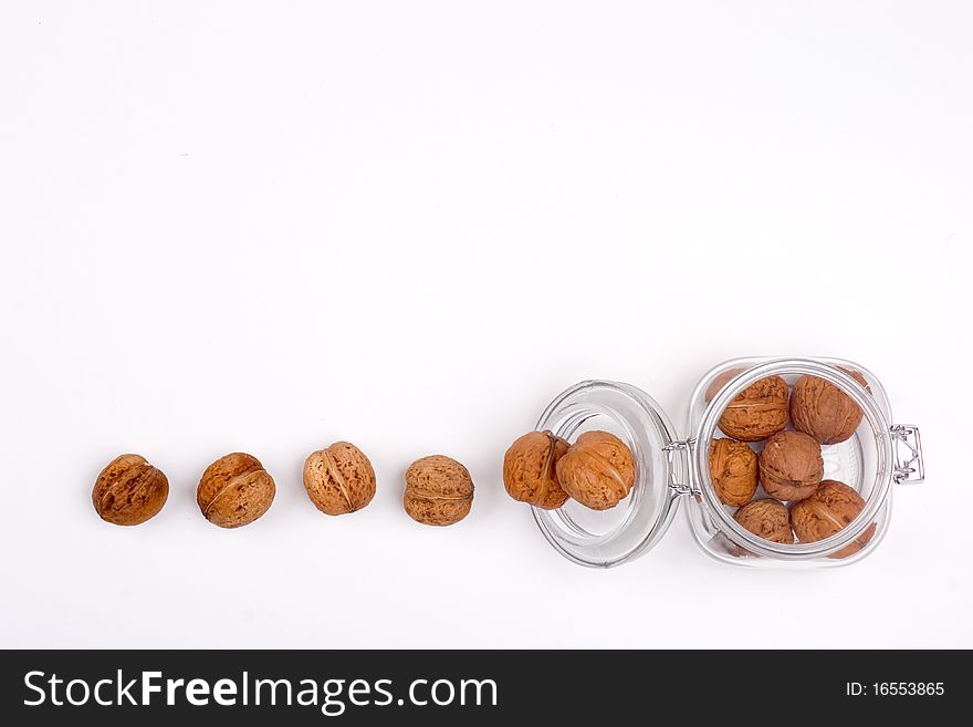 Walnuts in a jar