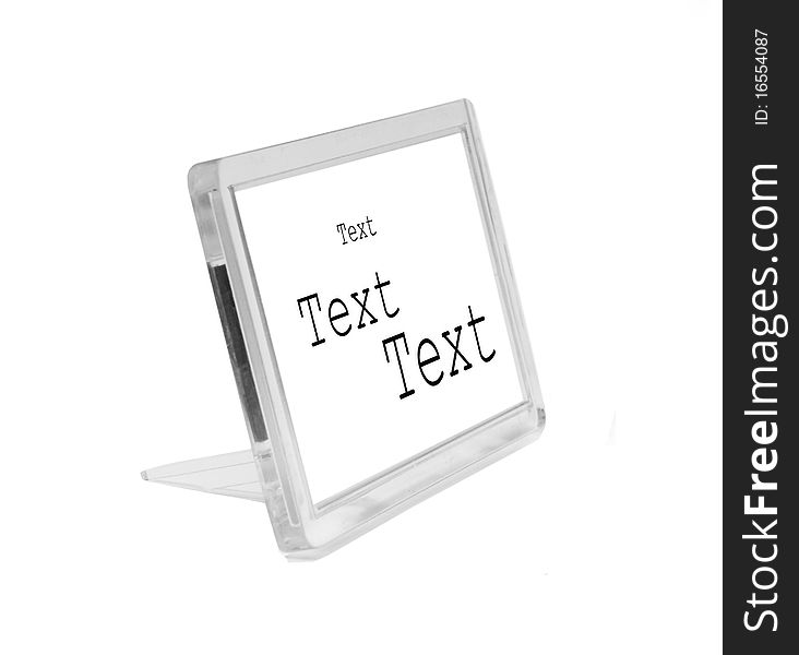 Plastic frame with space for your text or image