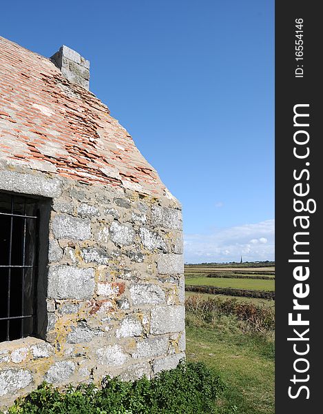 Coastal scenery and Mont Herault Watch House, Guernsey