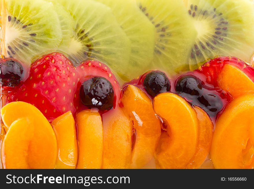 Close-up jellied fruits and berries