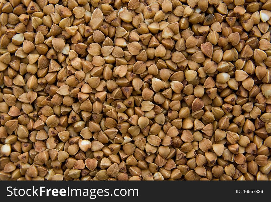 Gorisontal buckwheats texture close-up