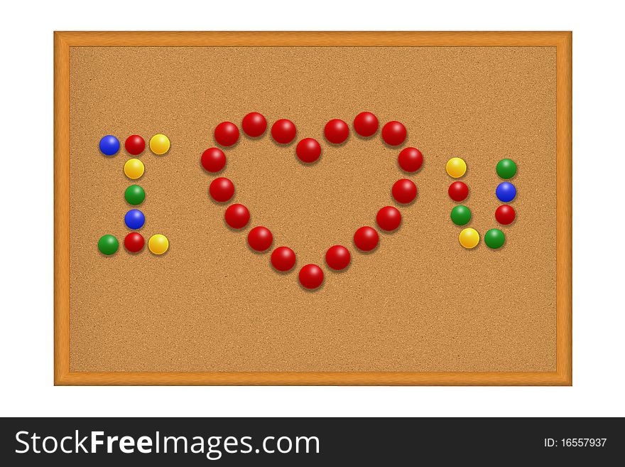 Many Red Pushpins In I Love You