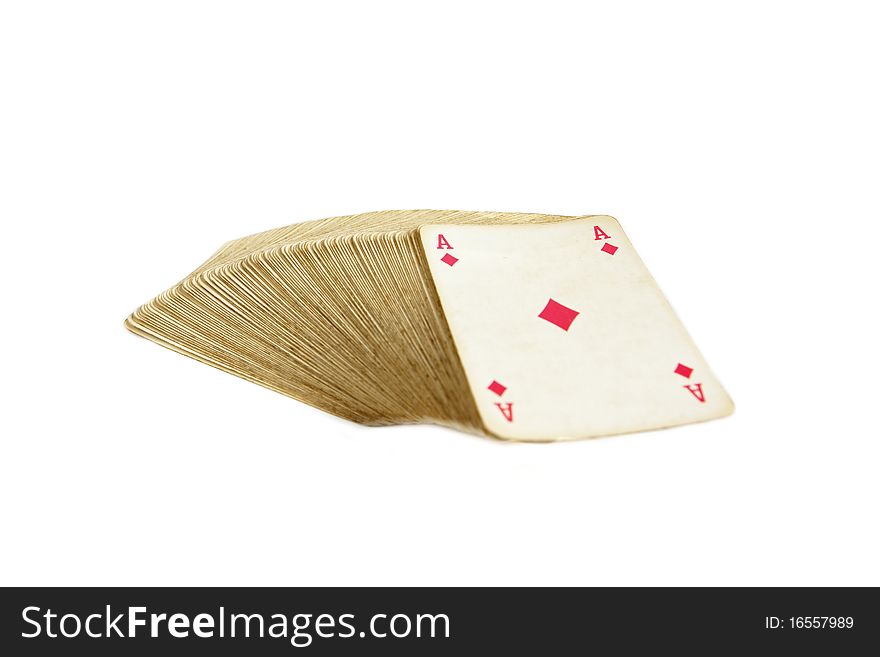 Isolated pack of playing cards on white background. Isolated pack of playing cards on white background