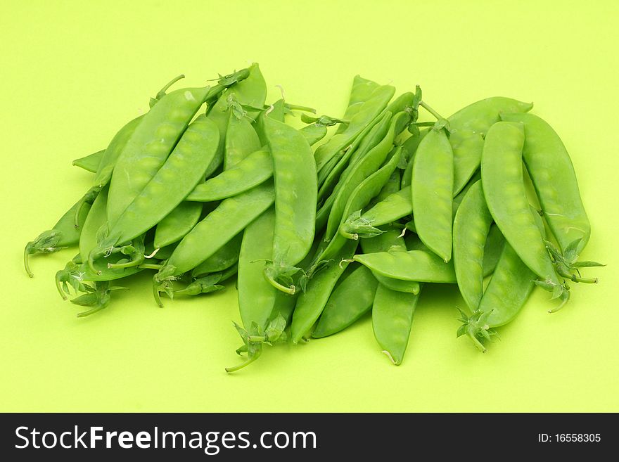 Snow peas isolated on white background