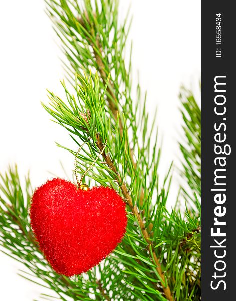 Red heart - christmas ornament