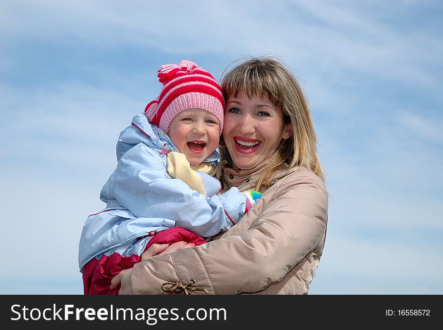 Happy family. Mother and the child. Happy family. Mother and the child