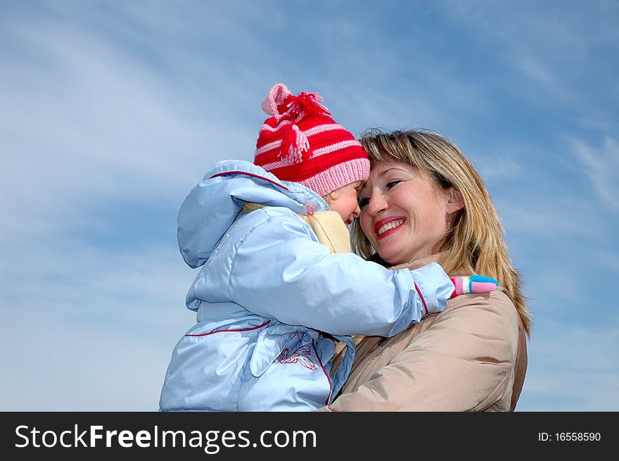 Happy family. Mother and the child