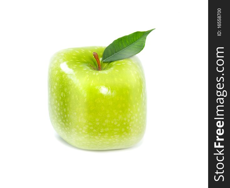 Cube apple on a white background. Cube apple on a white background