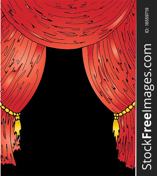 Vector illustration of theater curtains. Vector illustration of theater curtains