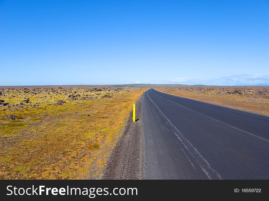 Arctic, asphalt, blue, sky, circle, grass, Iceland