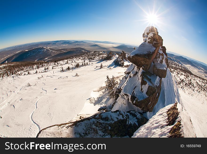 Top of mountains in Siberia