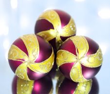 Three Red Christmas Ball Stock Photography Three Red Christmas Ball Stock Photography