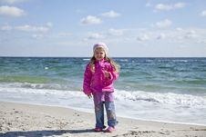 Cute Young Girl Having Fun On The Beach Royalty Free Stock Photography Cute Young Girl Having Fun On The Beach Royalty Free Stock Photography