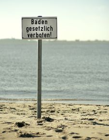 No Diving Sign In German Stock Photography No Diving Sign In German Stock Photography