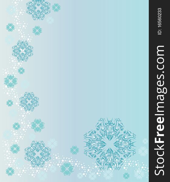 Christmas and new year background with snowflakes and space for text