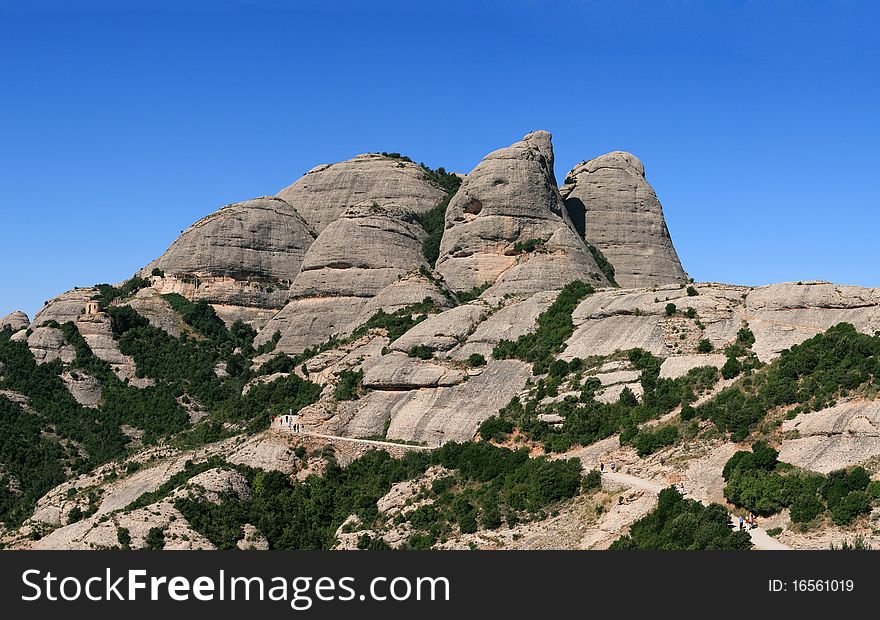 Mountain Montserrat in Spain. Panorama