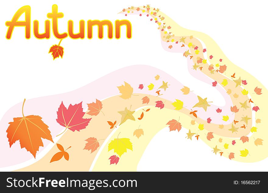 Autumn background.Vector symbol with leaves.