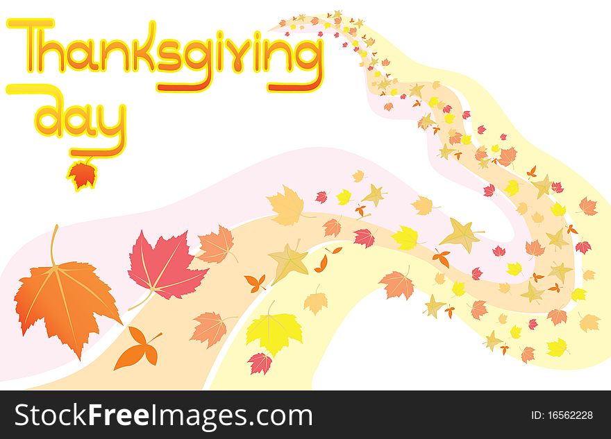 Thanksgiving postcard with text.Vector