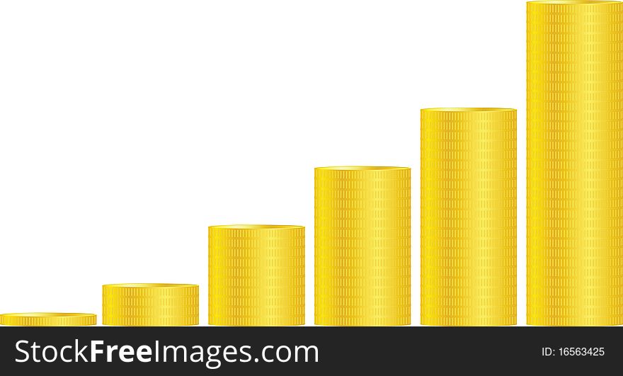 Vector illustration of money graph