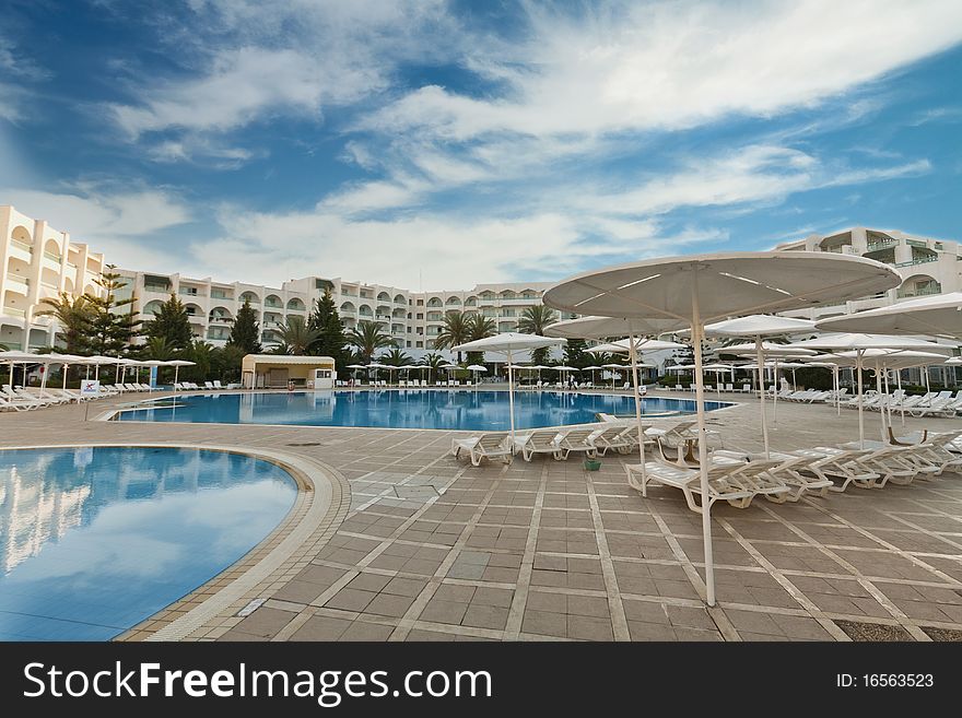 Resort swimming pool in Tunisia