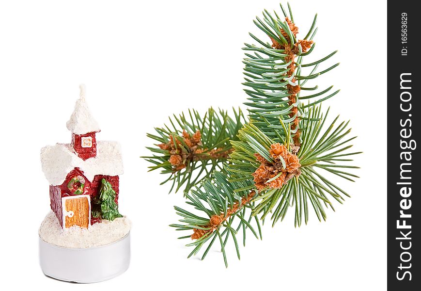 House Candle And Pine-tree