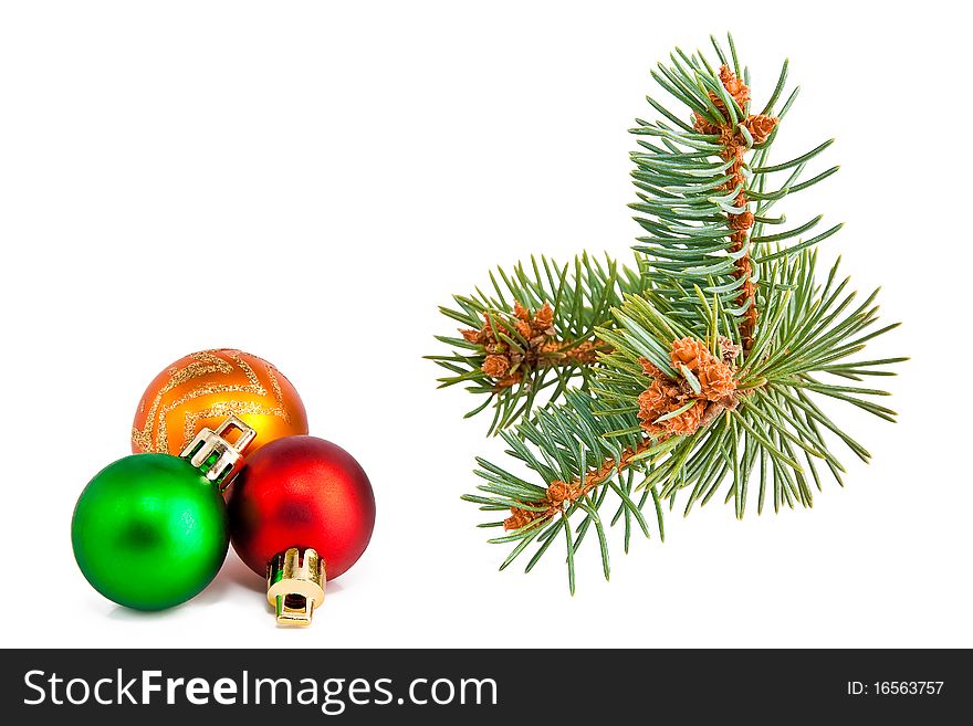 Christmas balls and pine-tree