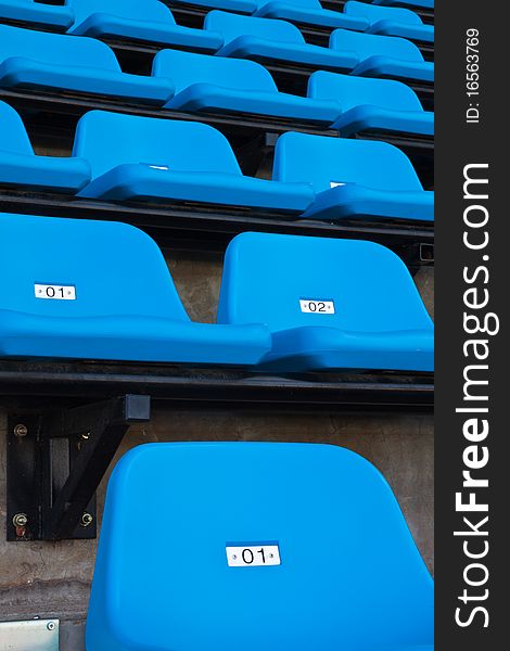 The blue seat in stadium