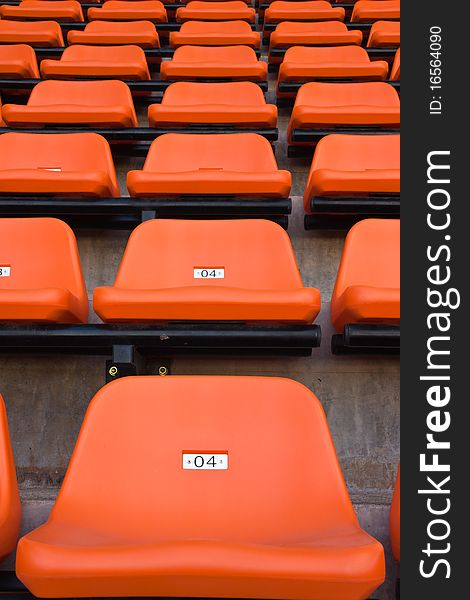 The orange seat in stadium