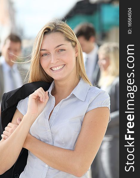 Portrait of smiling businesswoman