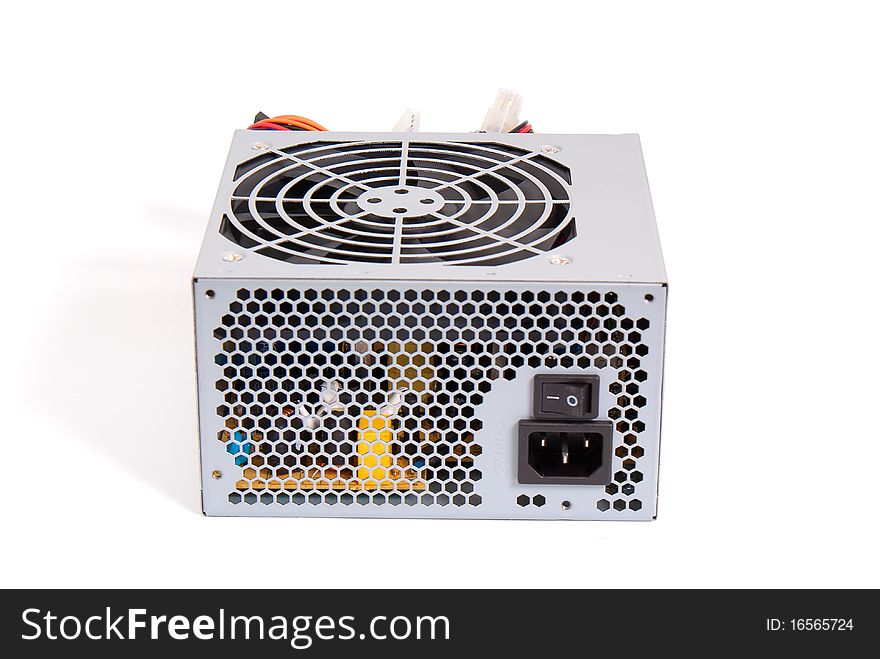 Power supply unit isolated over white background