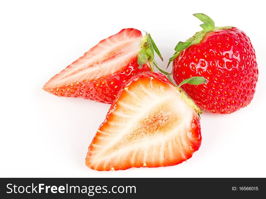 Strawberry isolated on white,closed-up