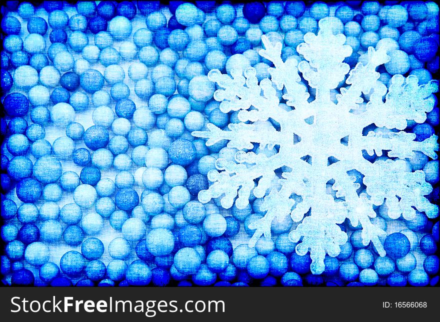 Snowflake on an abstract blue background. Snowflake on an abstract blue background