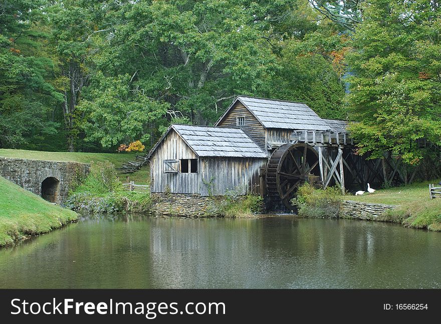 Mabry Mill is a watermill located on Blue Ridge Parkway Virginia. USA