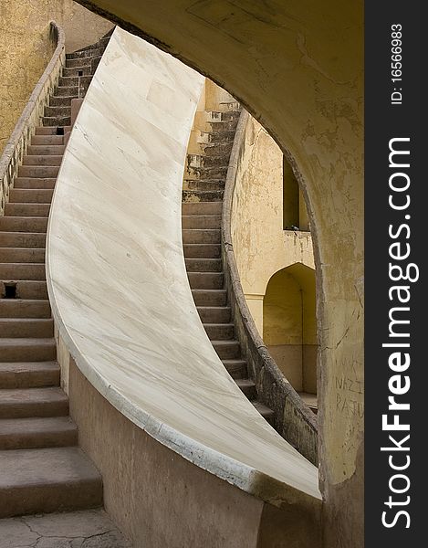 Abstract of stairs at Jantar Mantar in india