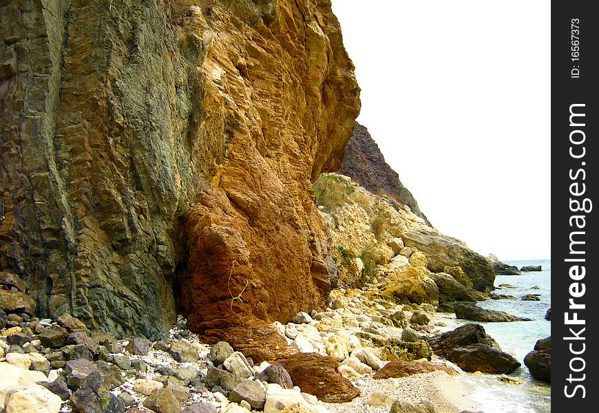 Mountain cliff above Sea coast. Mountain cliff above Sea coast