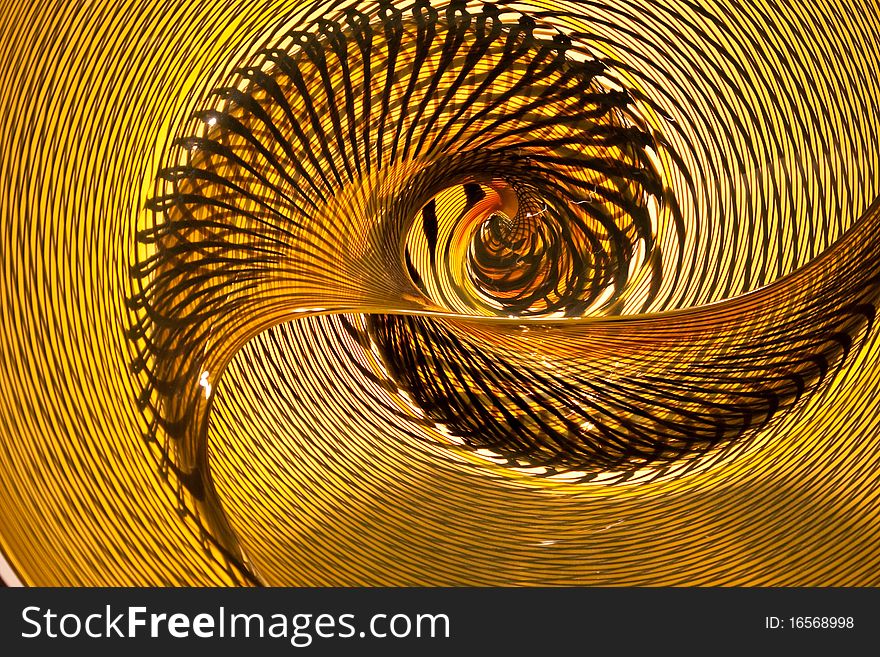 A beautiful swirl shape made from glass. A beautiful swirl shape made from glass